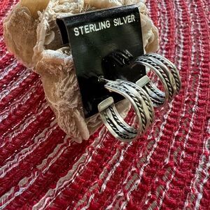 Sterling silver hoops - lightweight ~ Navajo Handmade